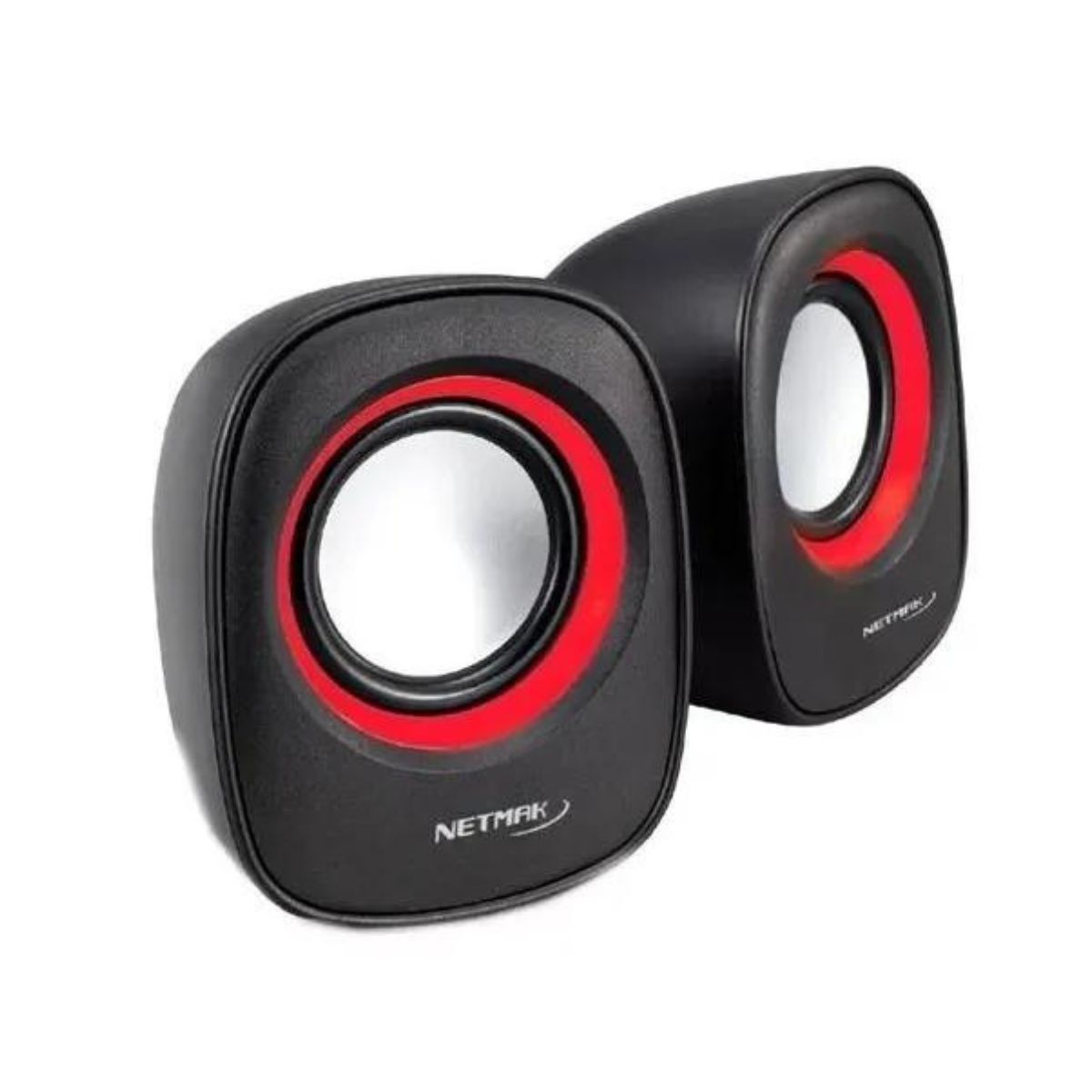 Parlantes Pc Usb 9025 Negro/Rojo Netmak