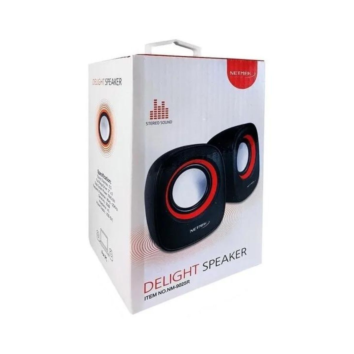 Parlantes Pc Usb 9025 Negro/Rojo Netmak