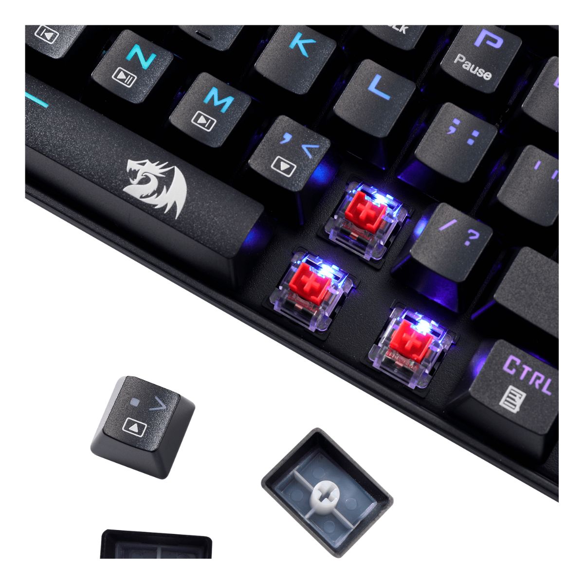 Teclado Mecanico Gamer RGB Deimos USB/Inalambrico Switch Rojo Redragon