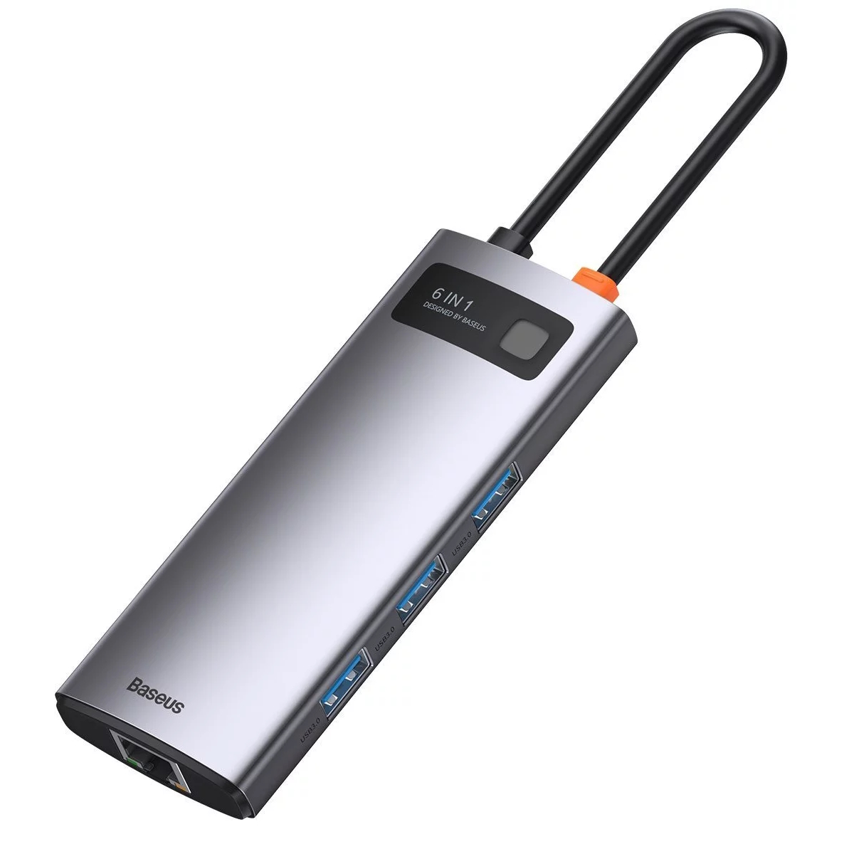 Hub USB C a USB 3.0 + HDMI + RJ45 6 Puertos BaseUs