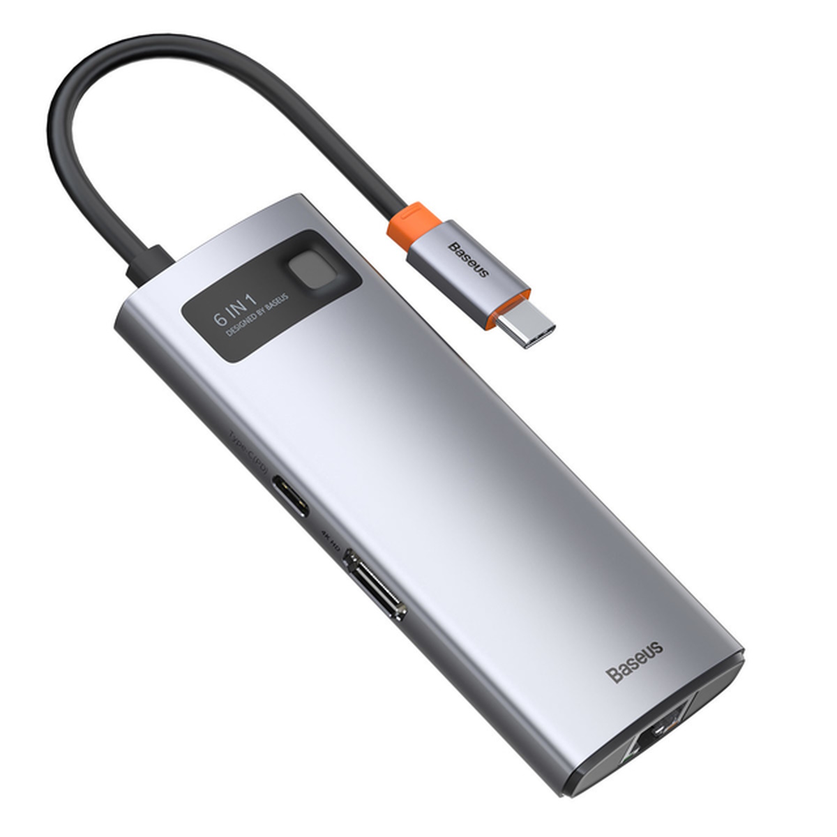 Hub USB C a USB 3.0 + HDMI + RJ45 6 Puertos BaseUs