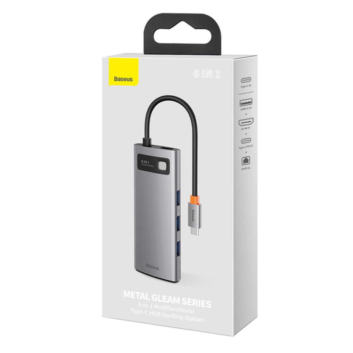 Hub USB C a USB 3.0 + HDMI + RJ45 6 Puertos BaseUs