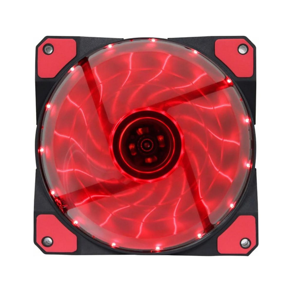 Cooler Gabinete 120x120mm Negro Led Rojo Netmak