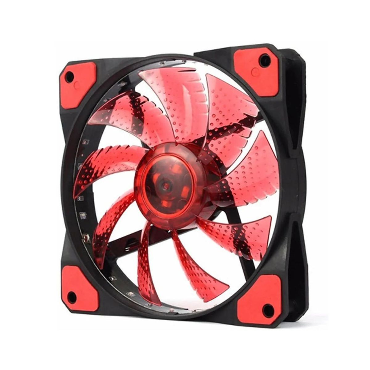 Cooler Gabinete 120x120mm Negro Led Rojo Netmak