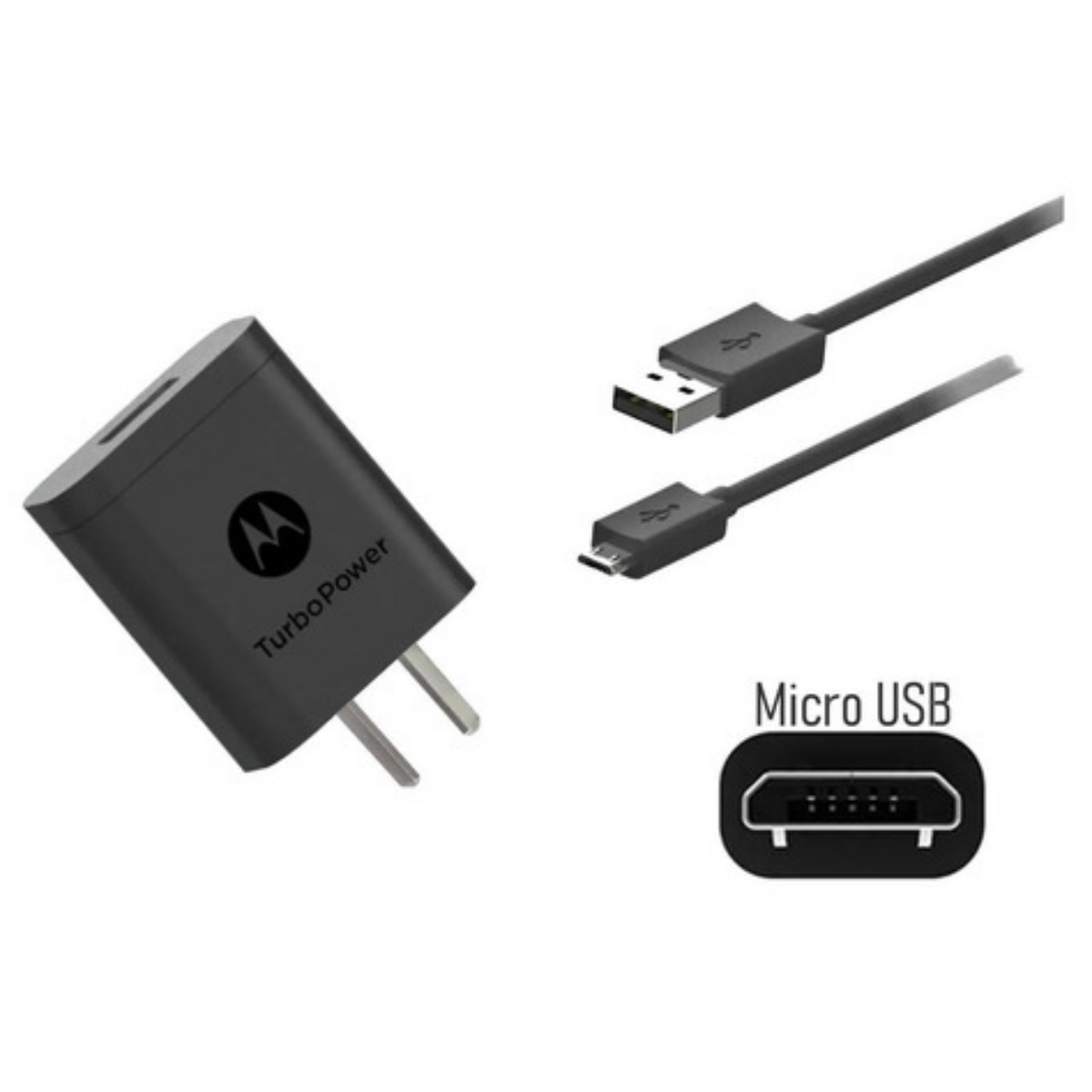 Cargador Turbopower 30W MicroUsb Alternativo Motorola