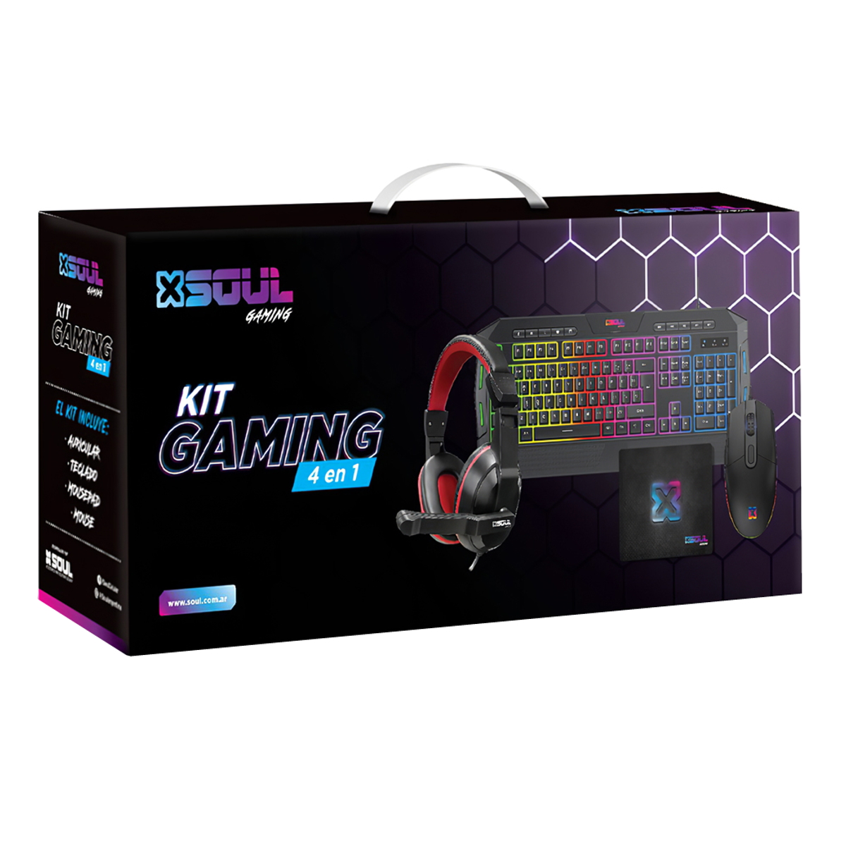 Kit Teclado Mouse MousePad Auriculares Gamer 4en1 Soul