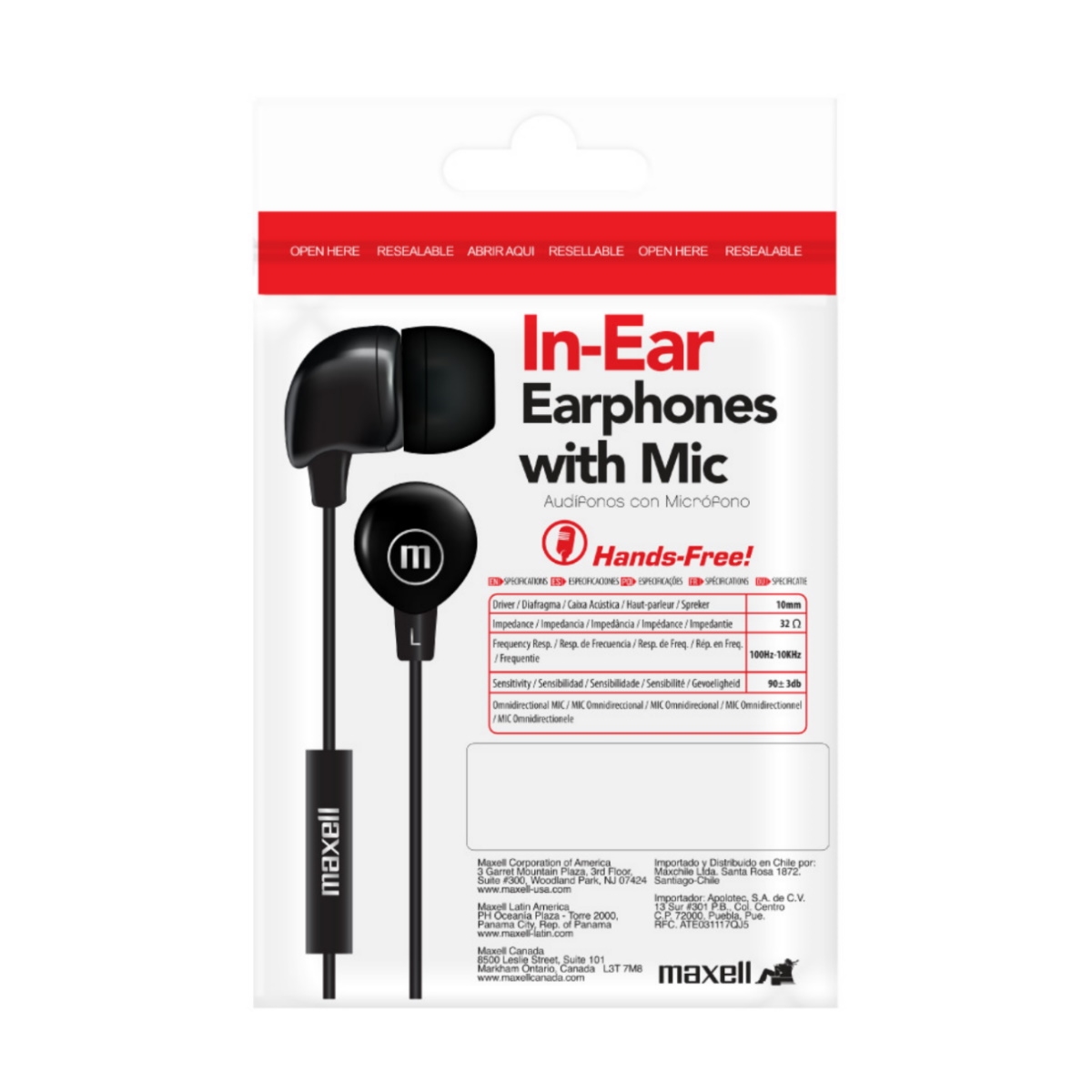 Auriculares In Ear In-Bax C/ Microfono Negro Maxell
