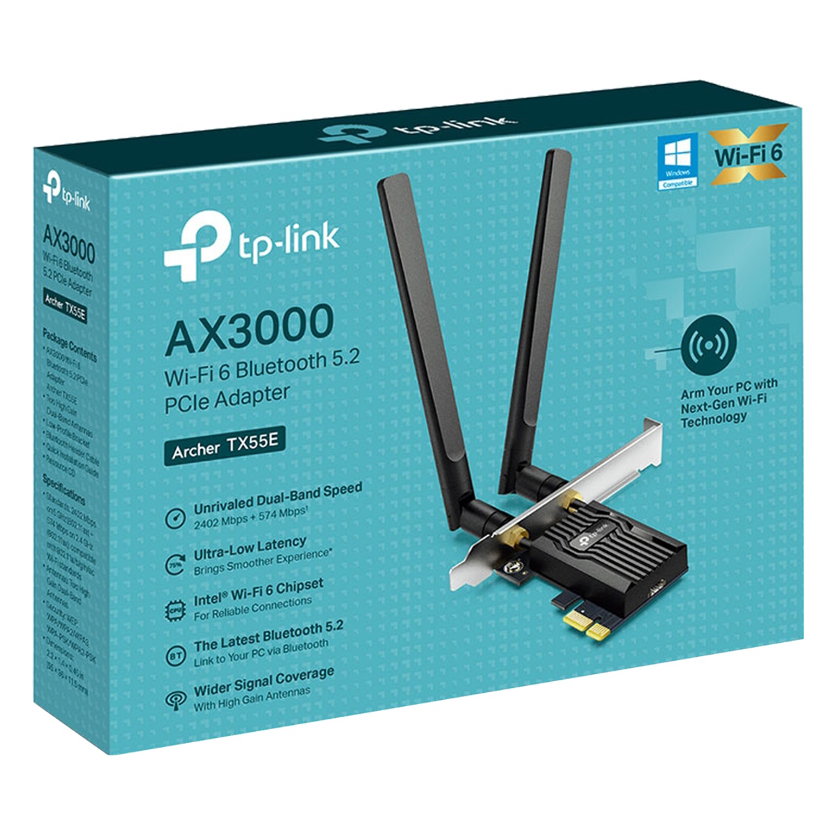 Placa Wifi Pcie Archer TX55E Ax3000 2 Antenas Wifi + Bluetooth Tp-Link