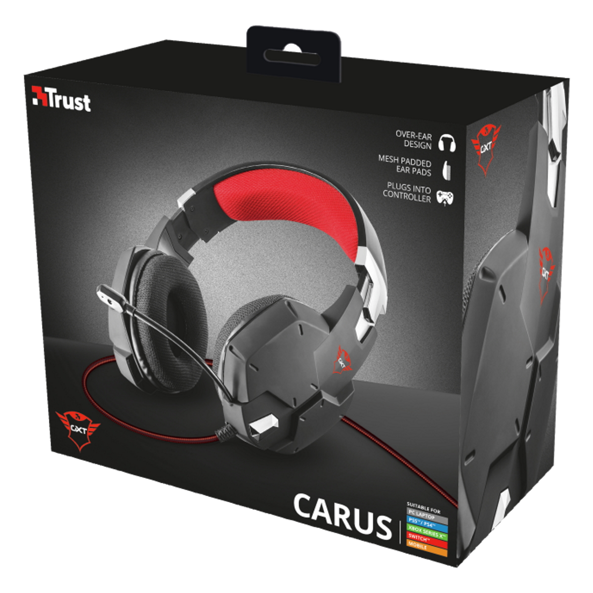 Auriculares Gamer Cable Vincha Gxt 322 Carus Negro Trust