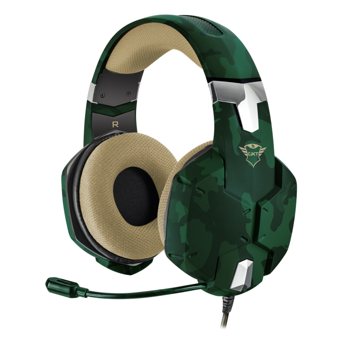 Auriculares Gamer Cable Vincha Gxt 322C Carus Camuflado Verde Trust
