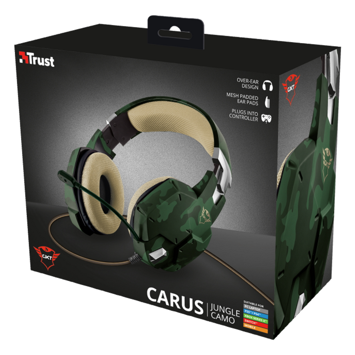 Auriculares Gamer Cable Vincha Gxt 322C Carus Camuflado Verde Trust