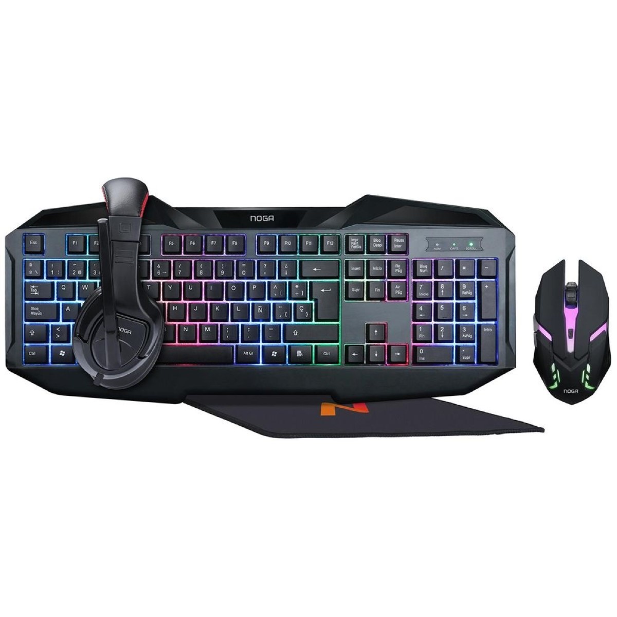 Kit Teclado Mouse MousePad Auriculares Gamer NKB-403 Noga