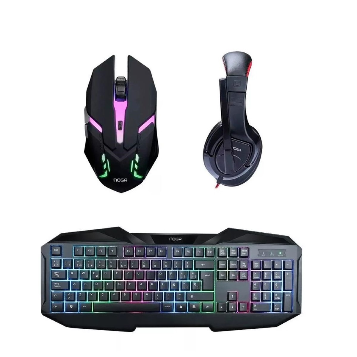 Kit Teclado Mouse MousePad Auriculares Gamer NKB-403 Noga