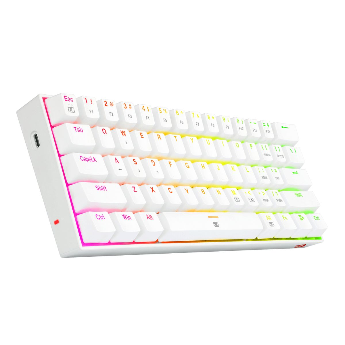 Teclado Mecanico Gamer RGB Dragonborn Switch Marron Blanco Redragon