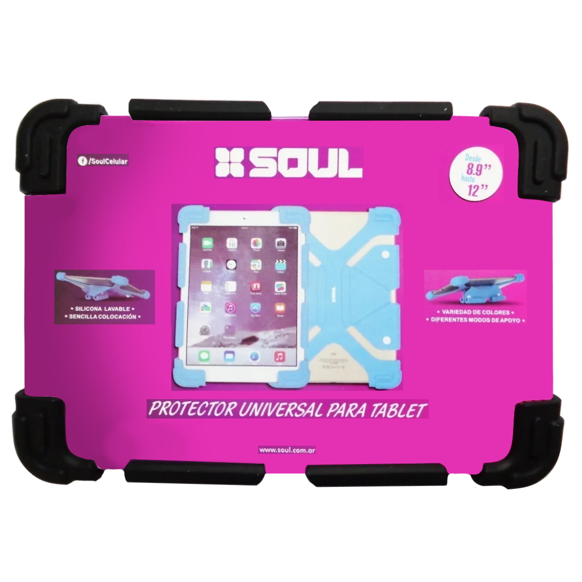 Funda Tablet Silicona Universal 9 A 12 Negro Soul