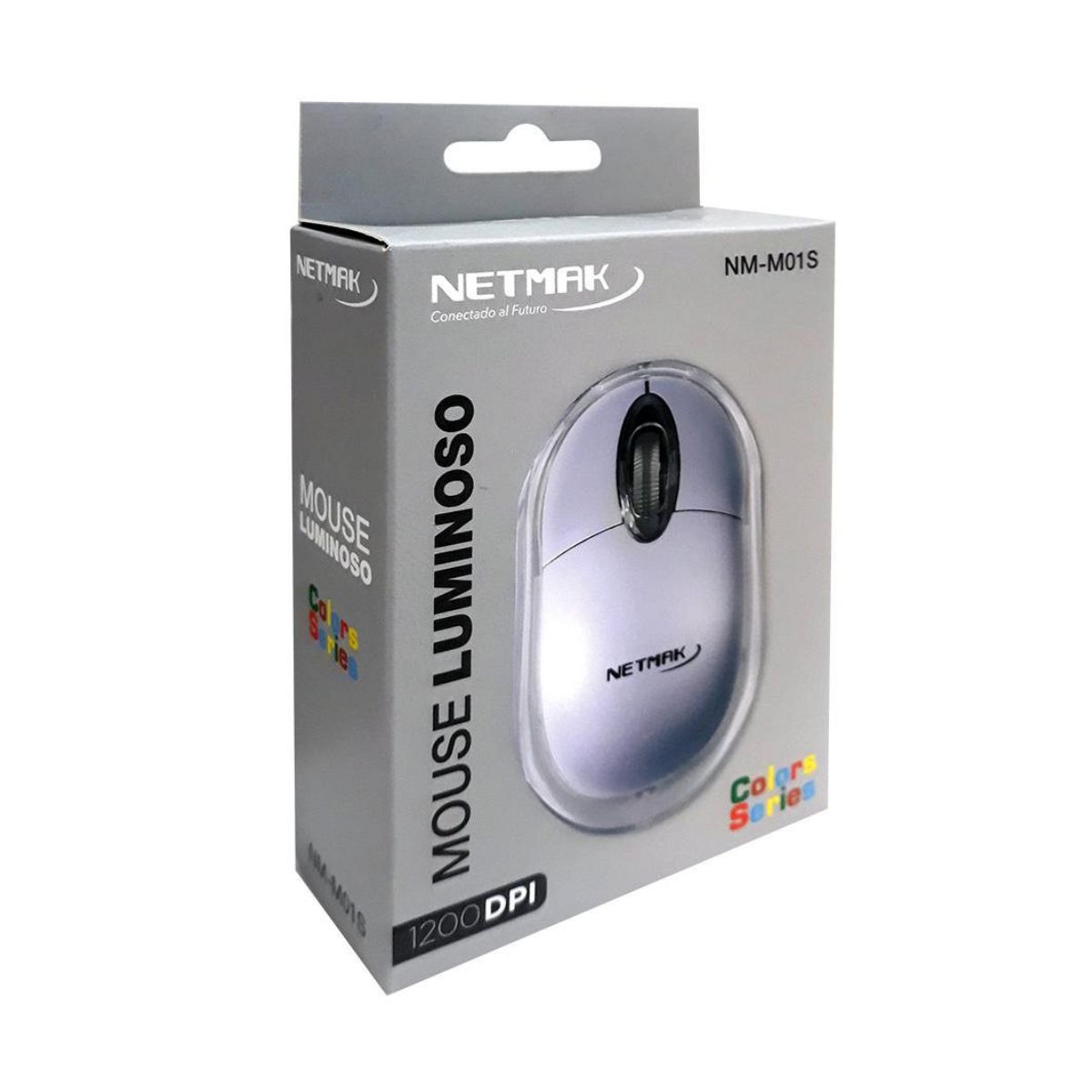 Mouse USB M01 Plateado Luminoso Netmak