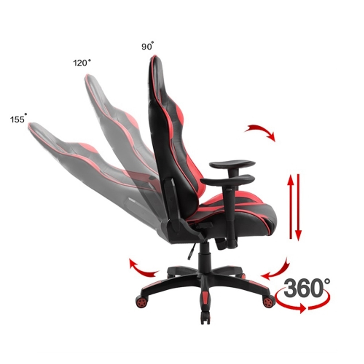 Silla Gamer RTC Negra y Roja