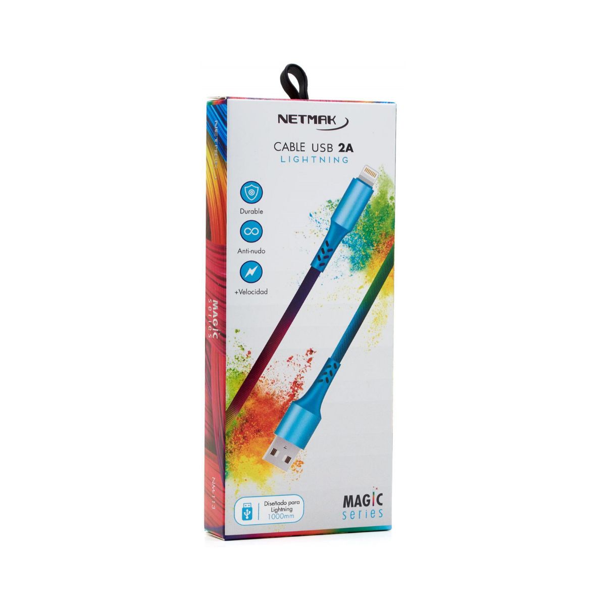 Cable USB a Lightning 1m 2A Arcoiris Netmak