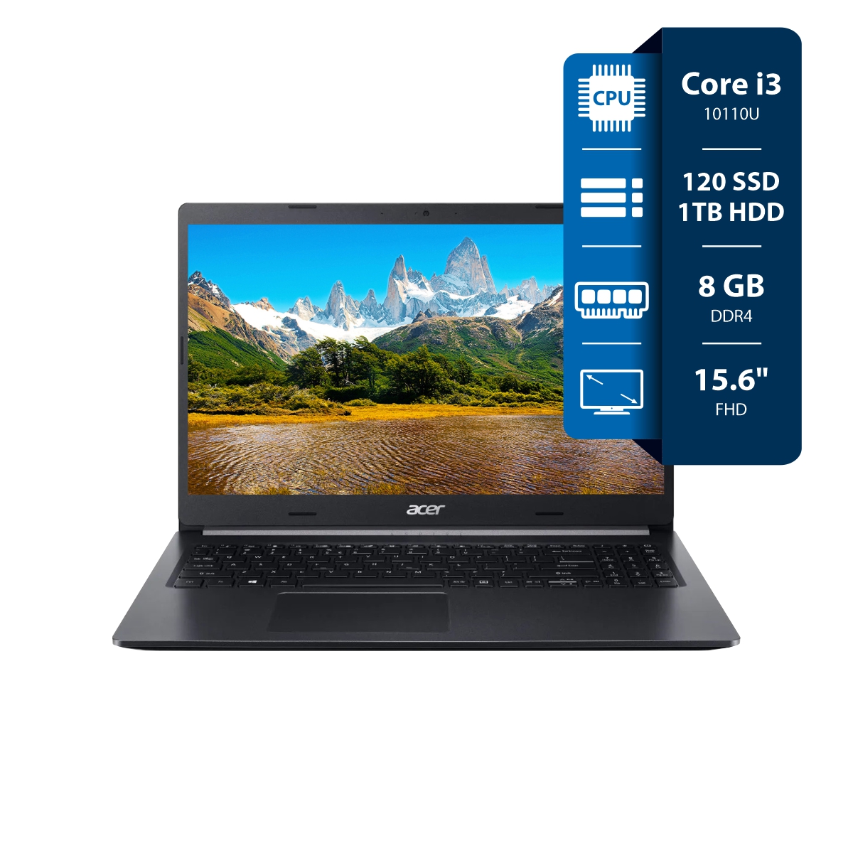 Notebook Acer Aspire 5 A515 I3 10110U - 8GB - SSD 120 - 1TB - 15,6