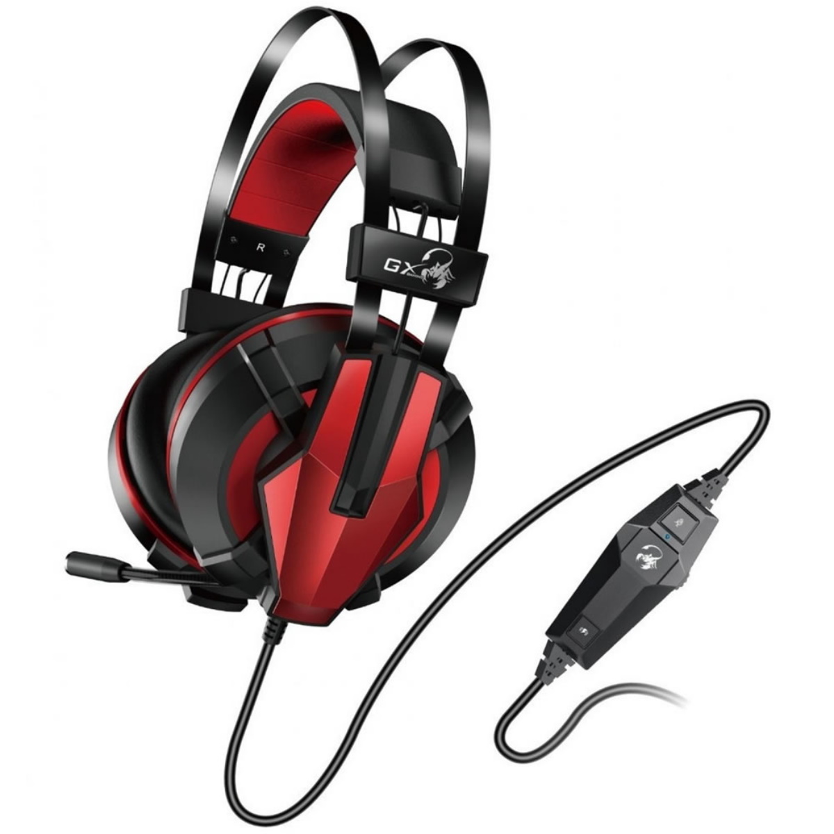 Auriculares Gamer Cable Vincha Hs-G710V Rojo y Negro Genius