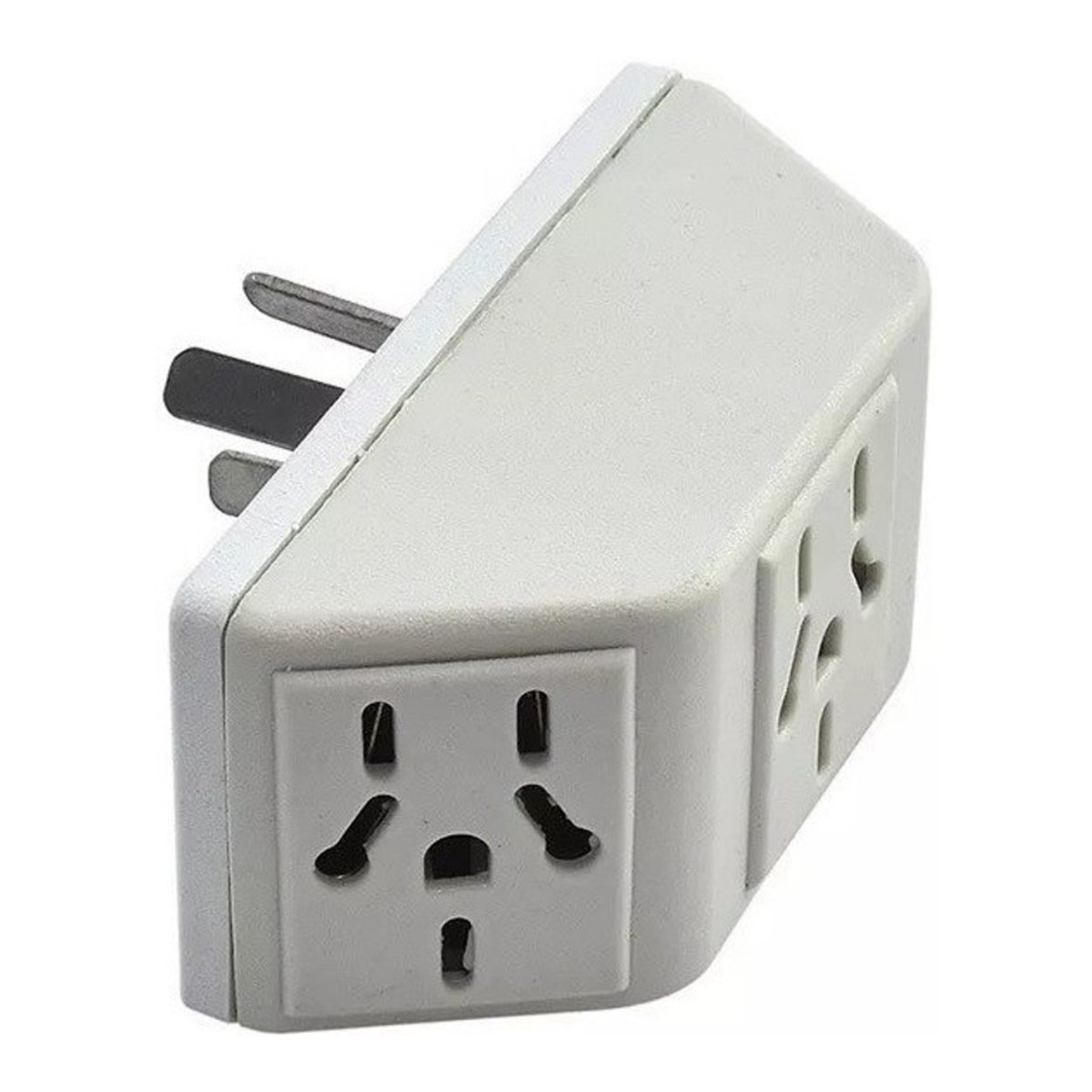 Adaptador Enchufe Patas Oblicuas a 3 Tomas
