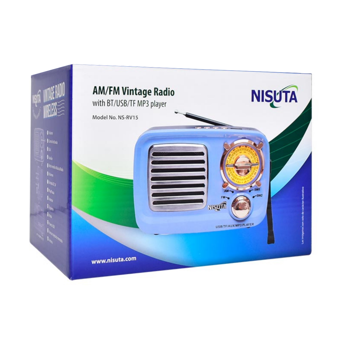 Parlante Bluetooth Radio Vintage Ns-RV15 Nisuta