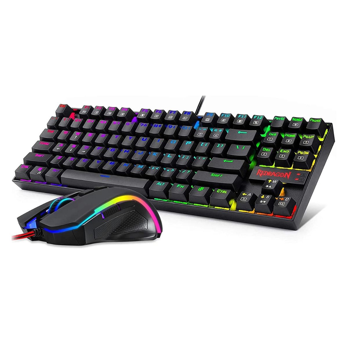 Kit Teclado Mouse Gamer K552RGB Negro Redragon
