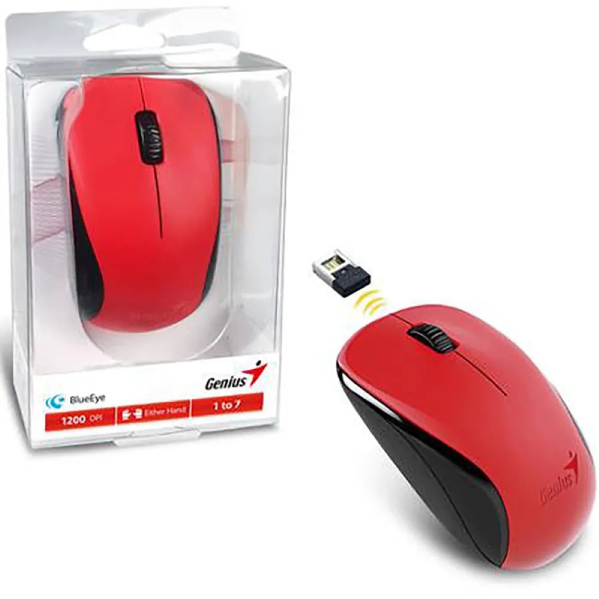 Mouse Inalambrico Nx-7000 1200 Dpi Rojo Genius