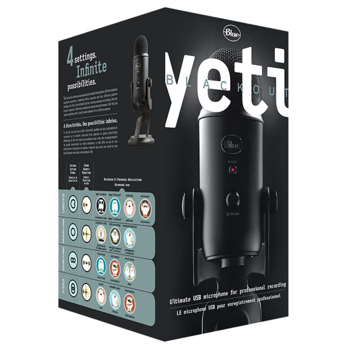 Microfono Pc Yeti Blackout Blue Logitech