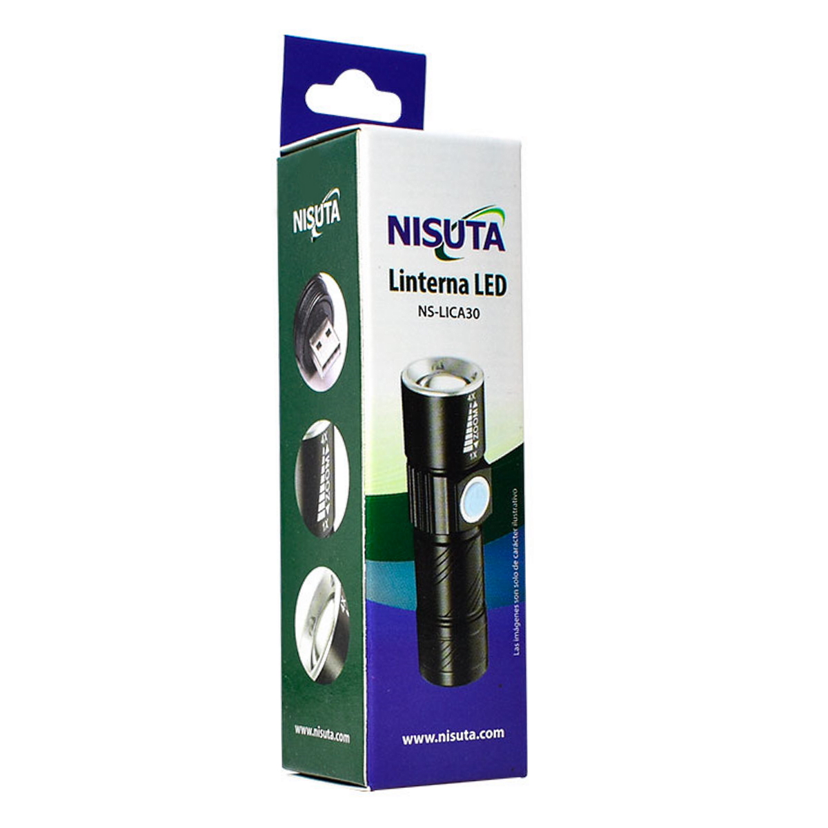 Linterna Aluminio Led 3W Recargable Nisuta