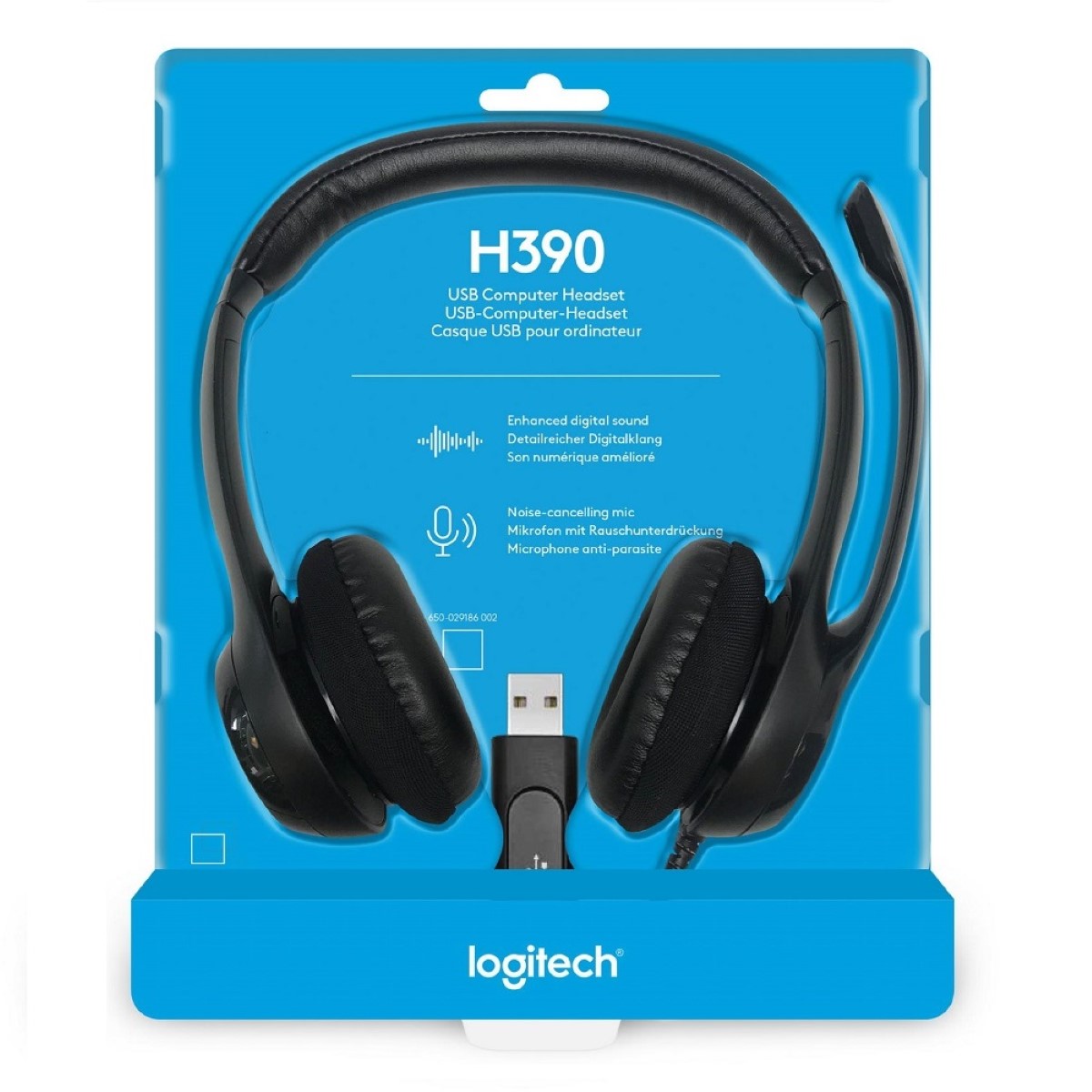 Auriculares Pc Cable Vincha H390 Usb Negro Logitech