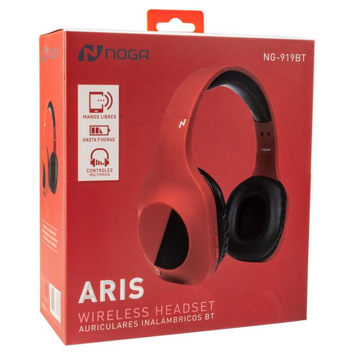 Auriculares Bluetooth Vincha Aris NG-919BT Rojo Noga