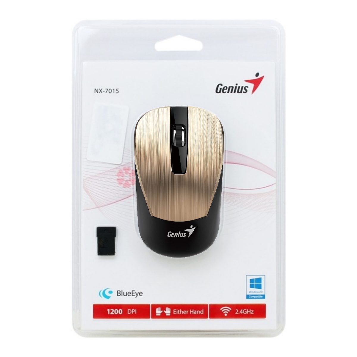 Mouse Inalambrico Nx-7015 1200 DPI Dorado Genius