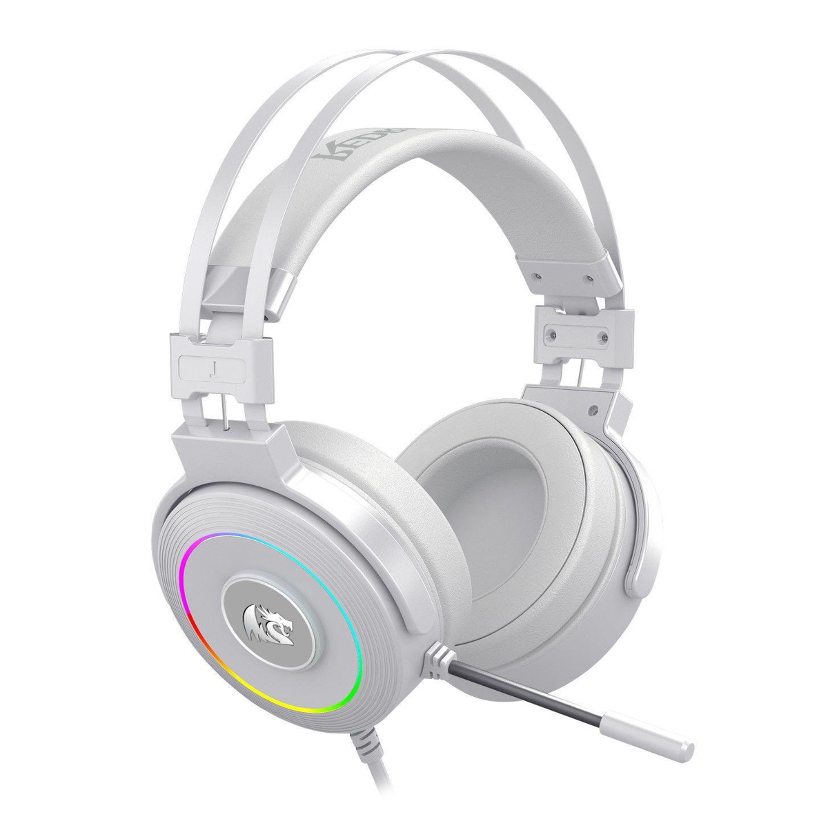 Auriculares Gamer Cable Vincha Lamia2 H320W RGB 7.1 C/ Base Blanco Redragon