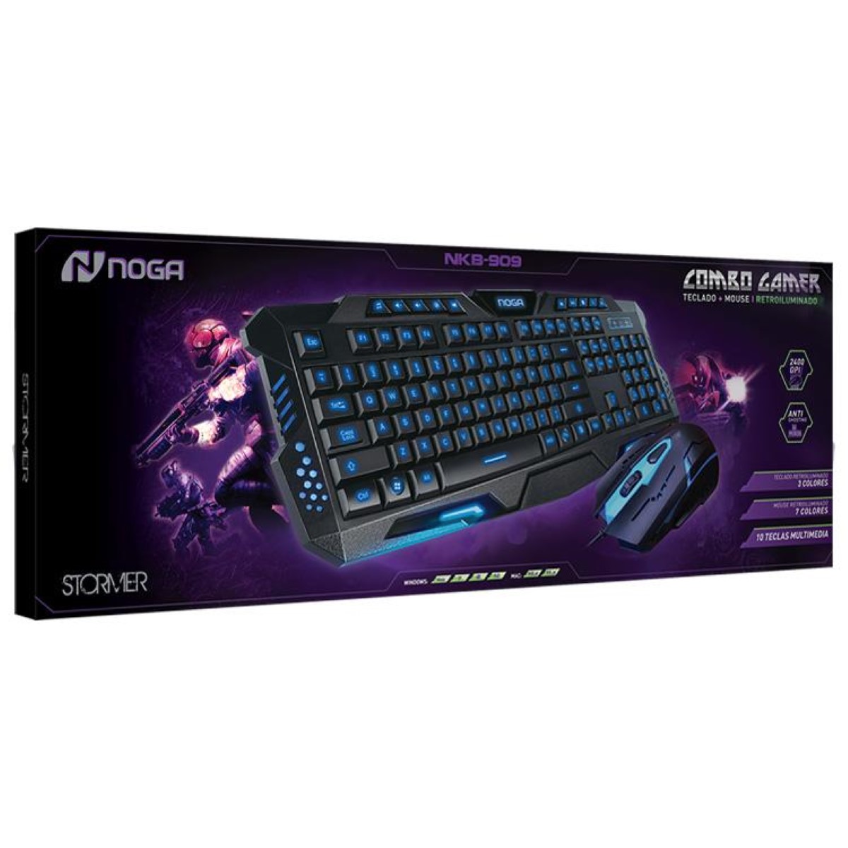 Kit Teclado Gamer Stormer NKB-909 Noga