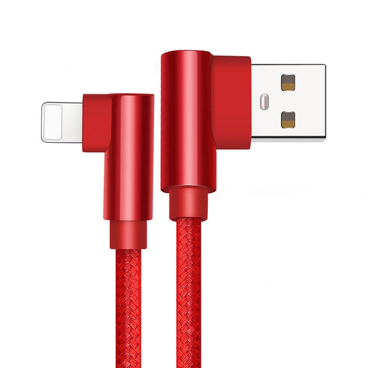 Cable USB a Lightning Mallado 90 Grados 1m