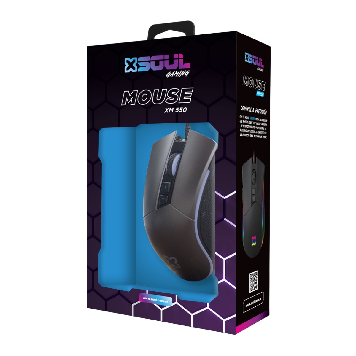 Mouse Gamer USB RGB XM 550 6400 DPI Soul