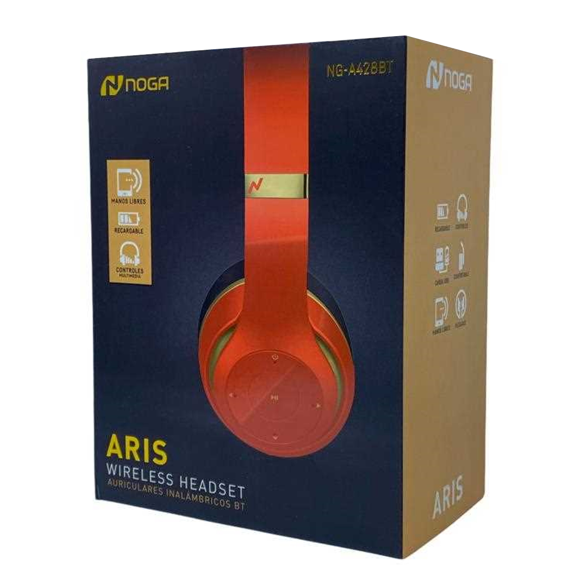 Auriculares Bluetooth Vincha Aris A428BT Rojo Noga