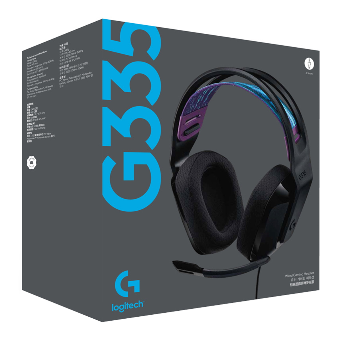 Auriculares Gamer Cable Vincha G335 Negro Logitech