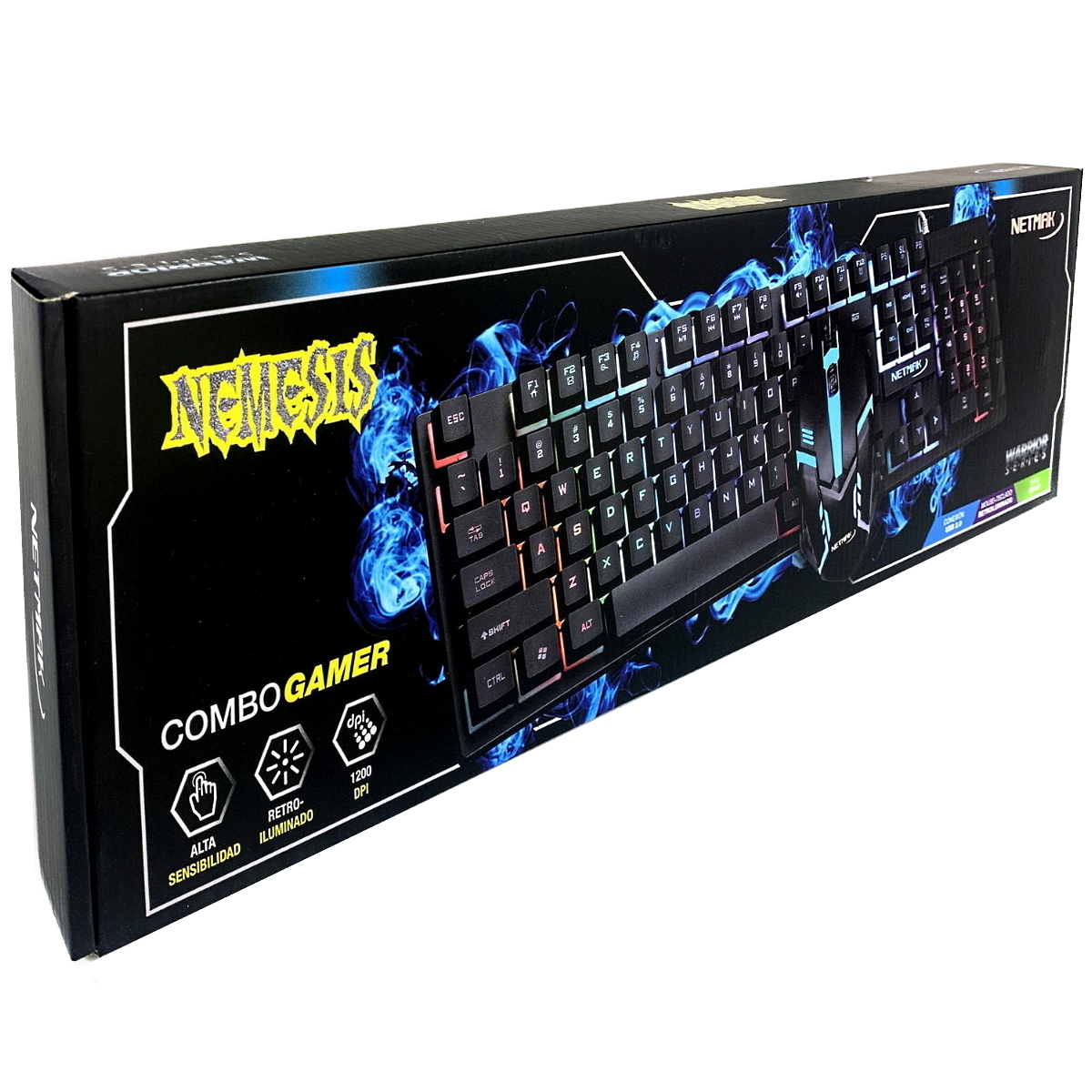 Kit Teclado Mouse Gamer Nemesi Negro Netmak