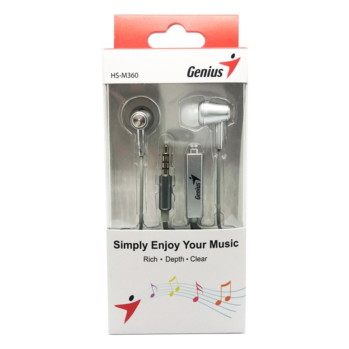 Auriculares In Ear Microfono Hs-M360 Plateado Genius