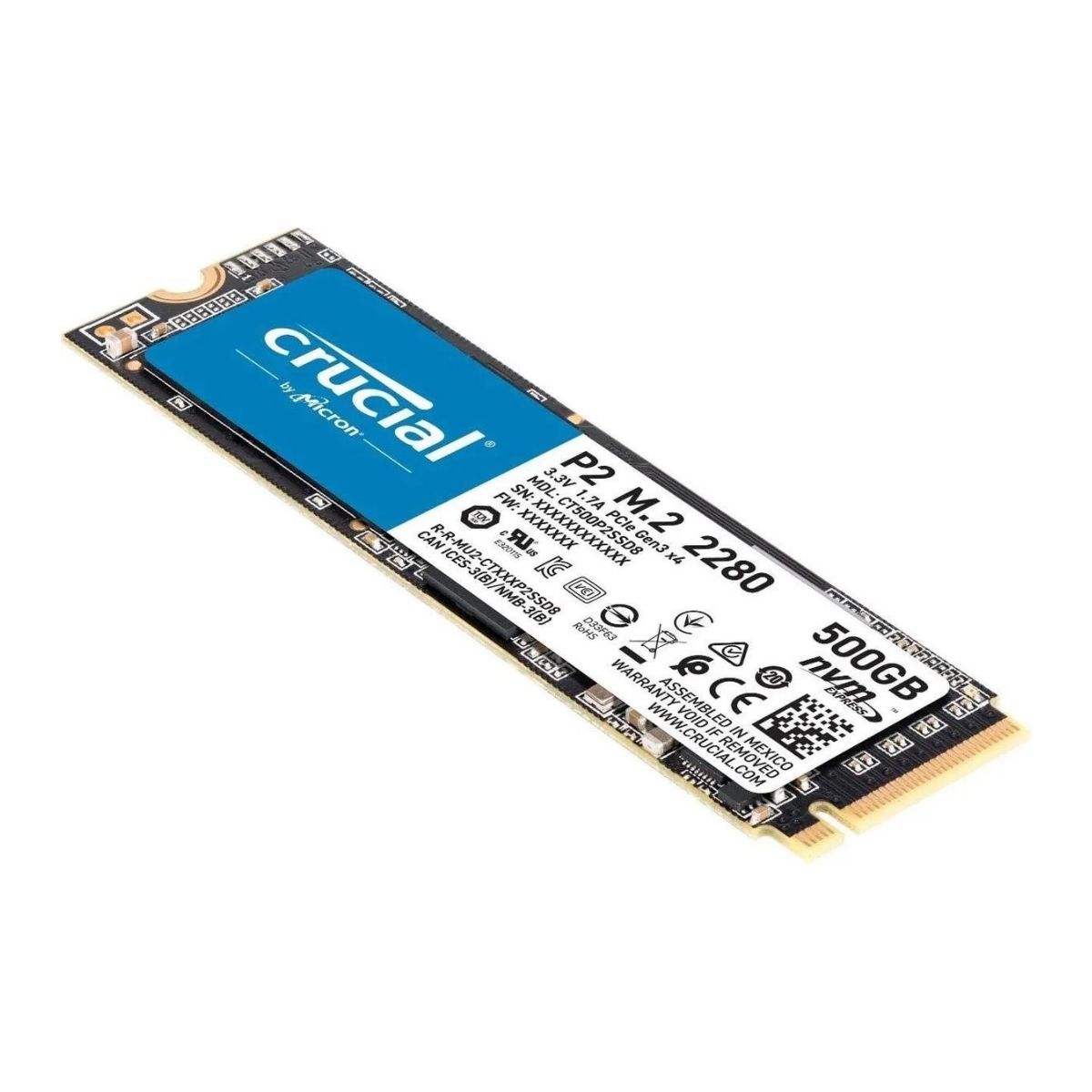 Disco Solido SSD M.2 NVMe 500GB P2 Crucial
