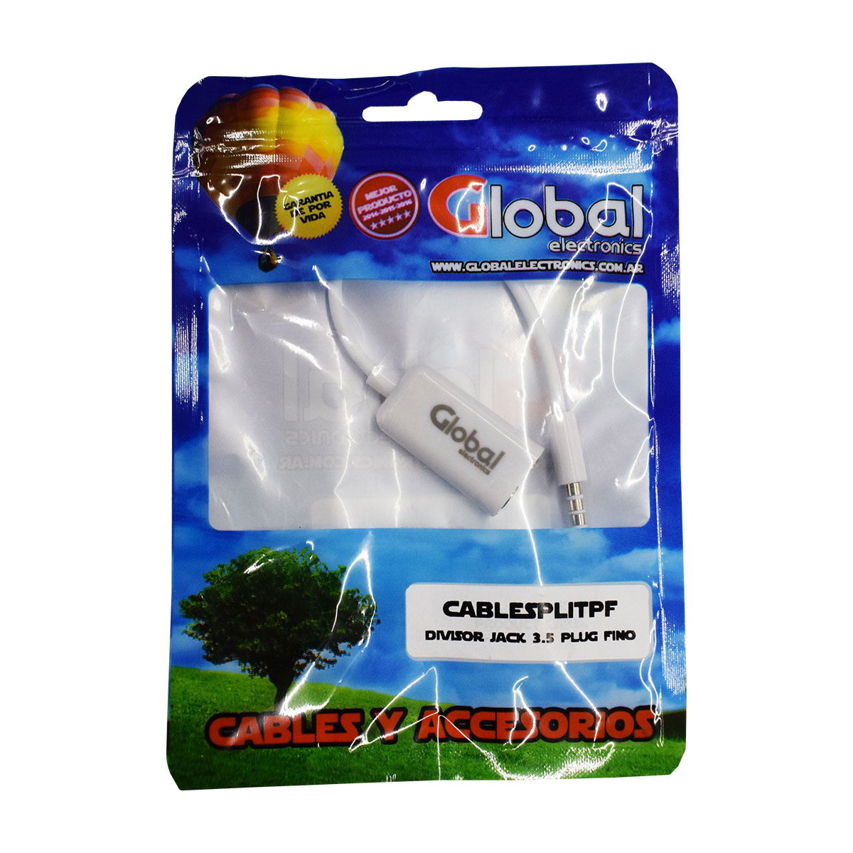 Splitter Audio 1 Plug a 2 Jack Global