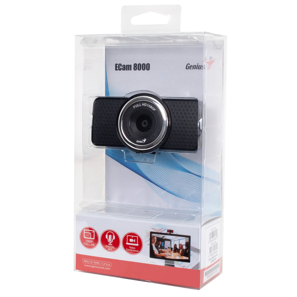 Webcam Ecam 8000 1080P 30FPS C/Mic Black Genius