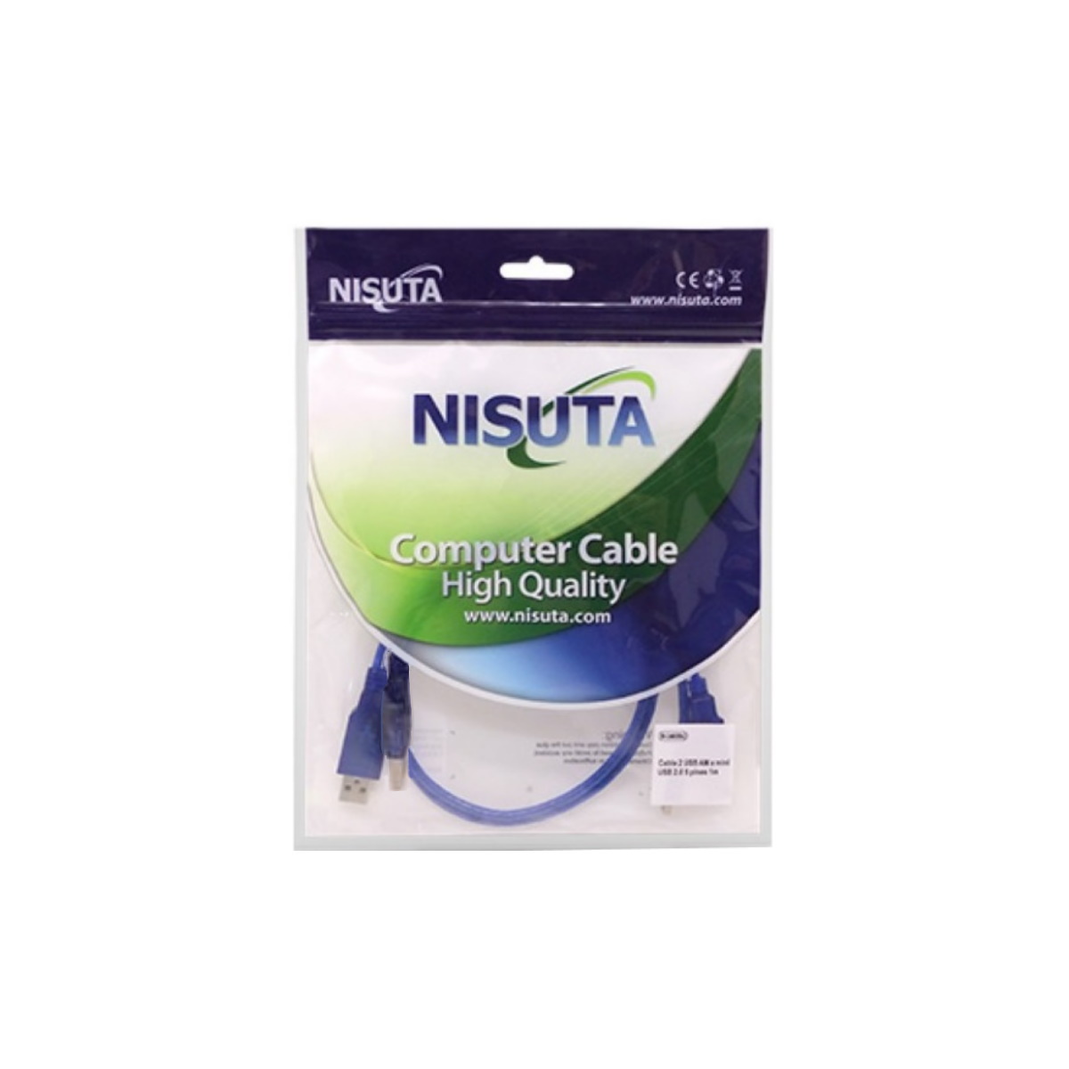 Cable USB 2.0 am a 2 USB am 1m Nisuta