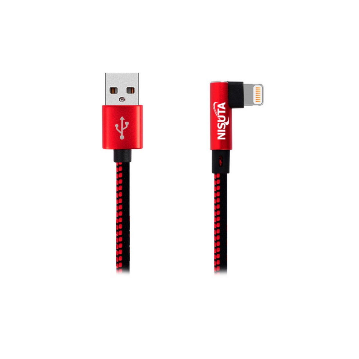 Cable USB a Lightning Mallado 90 Grados 1m Nisuta