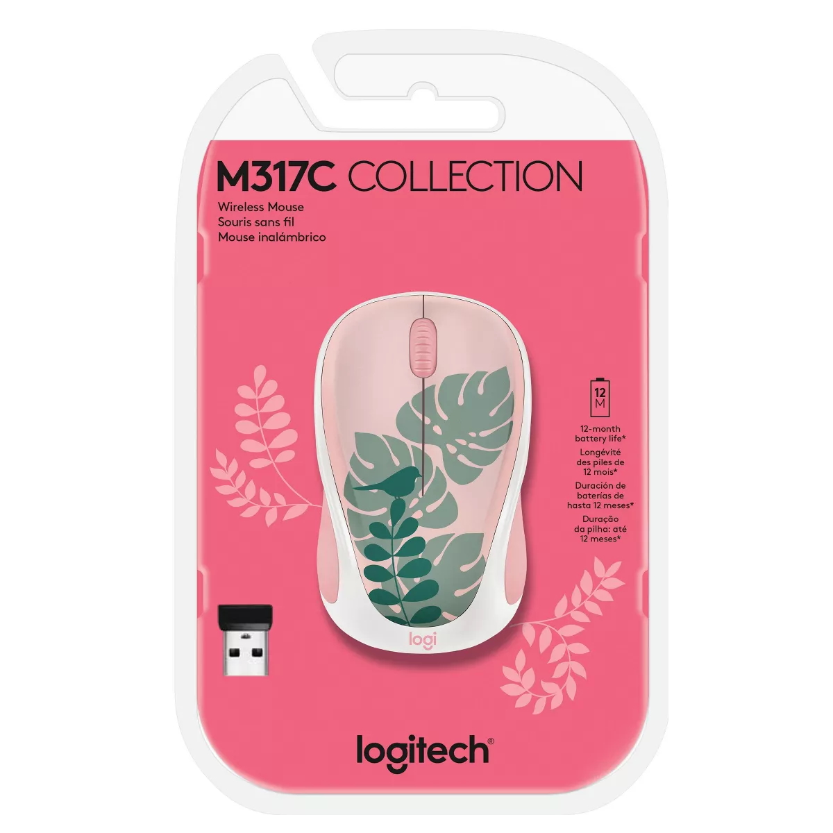 Mouse Inalambrico M317 Chirpy Bird Rosa 1000 DPI Logitech