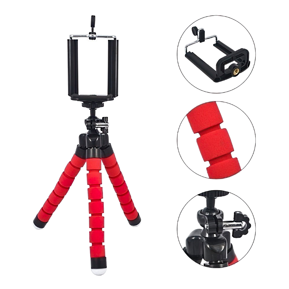 Tripode Flexible C/ Soporte Rojo Soul