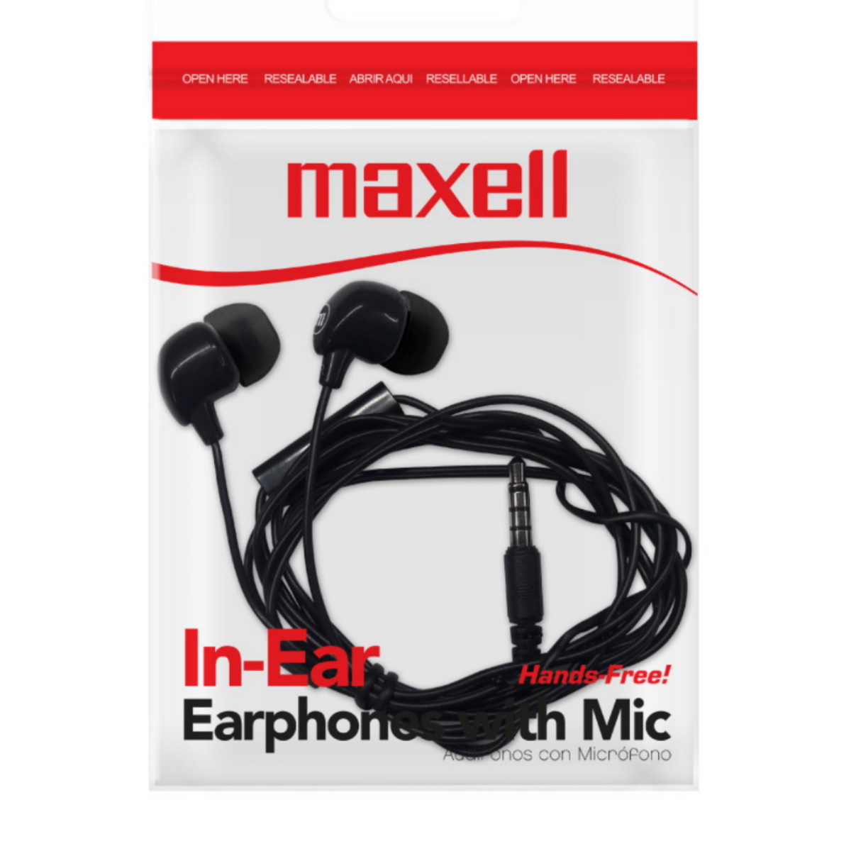 Auriculares In Ear Negro C/ Microfono (en bolsa) Maxell