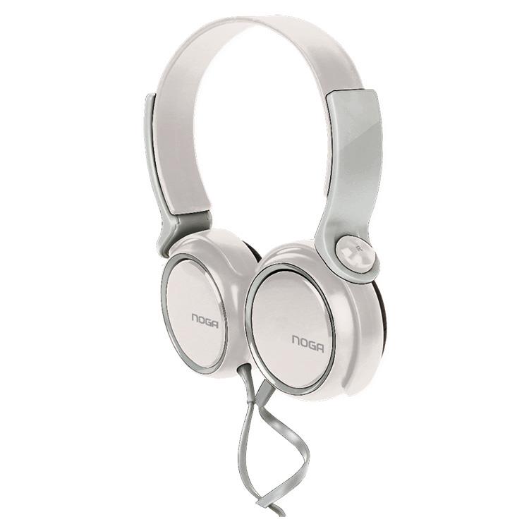 Auriculares Cable Vincha NG904 Manos Libres Gris y Blanco Noga